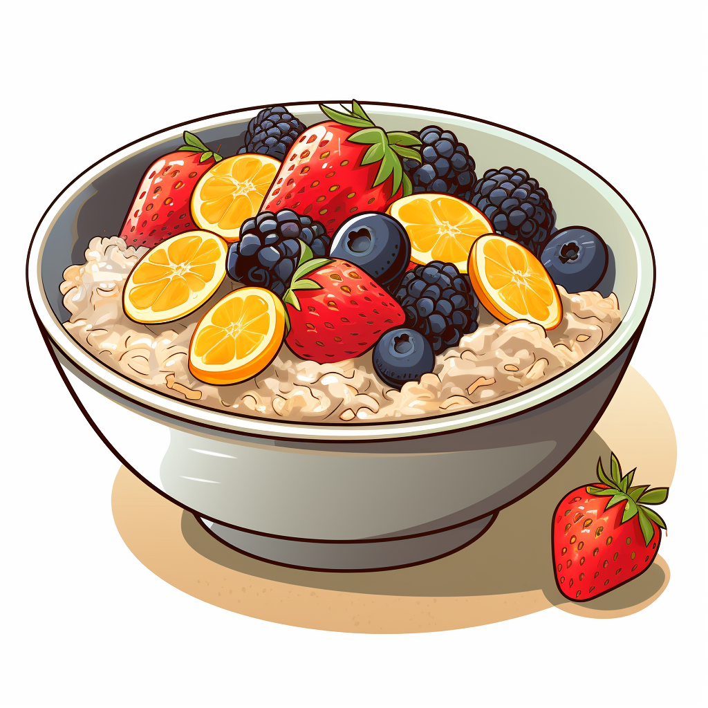 Fruit oatmeal with vibrant colors