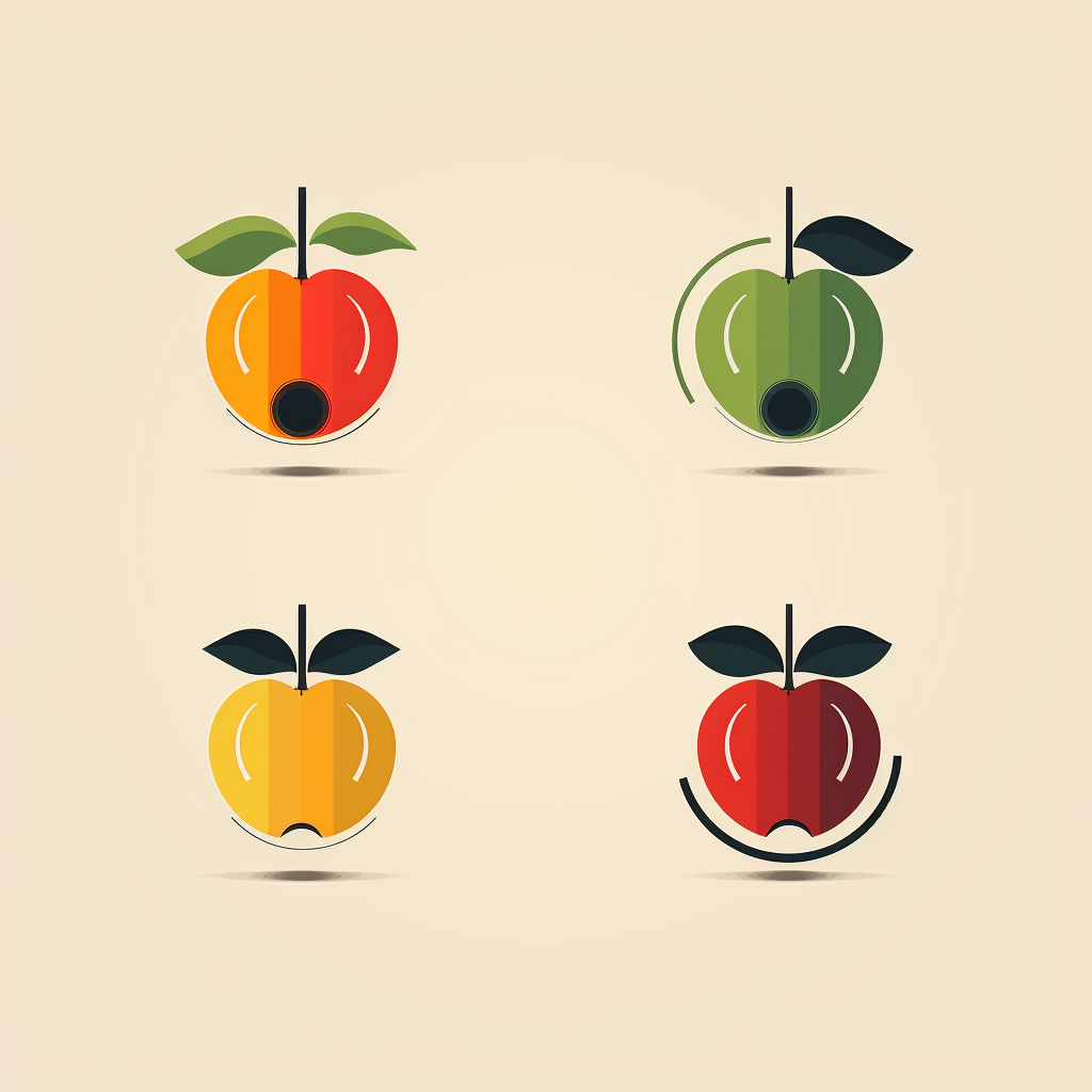 Minimalist fruit instruments logo