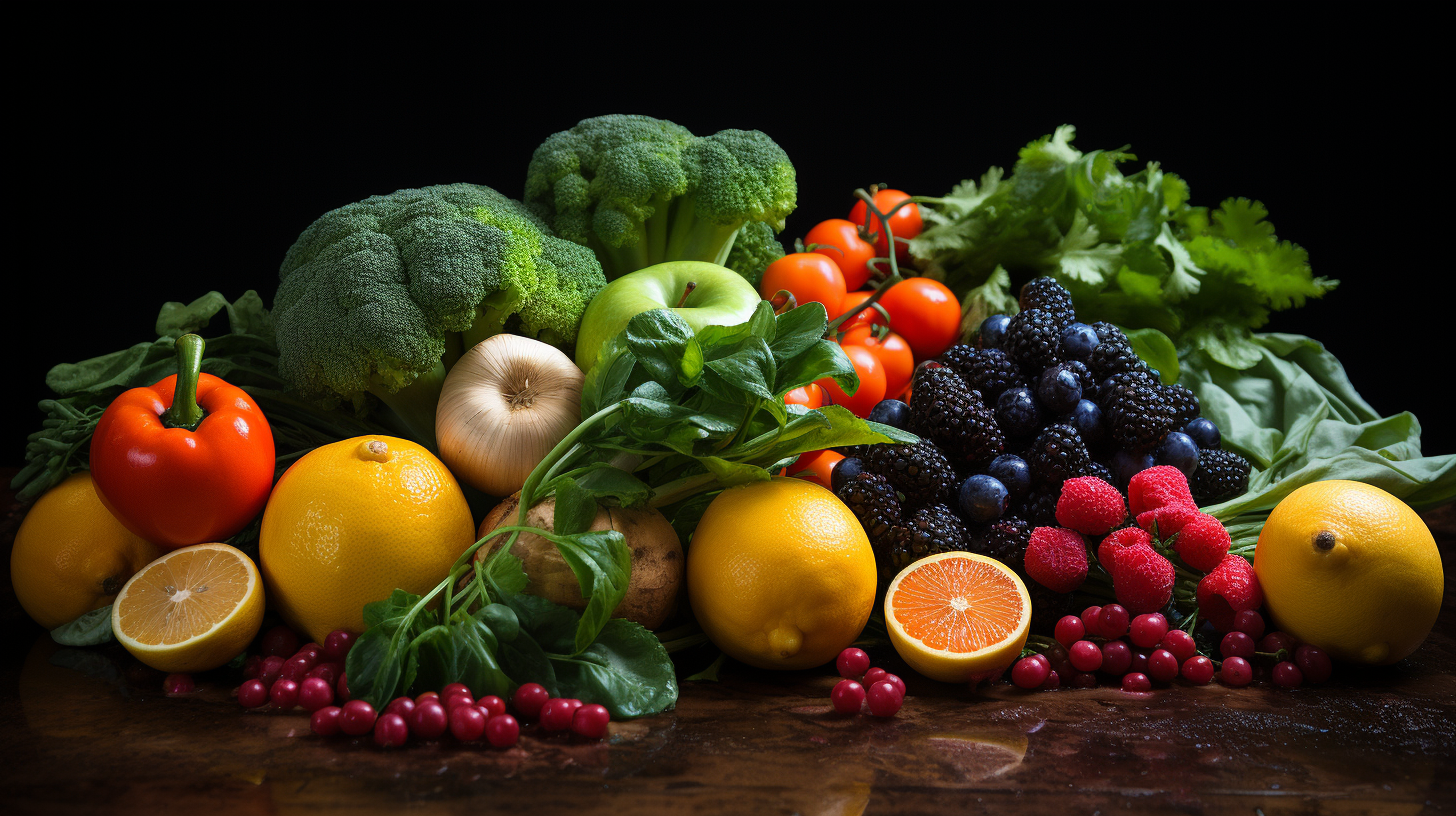 Color graded fruits and veggies