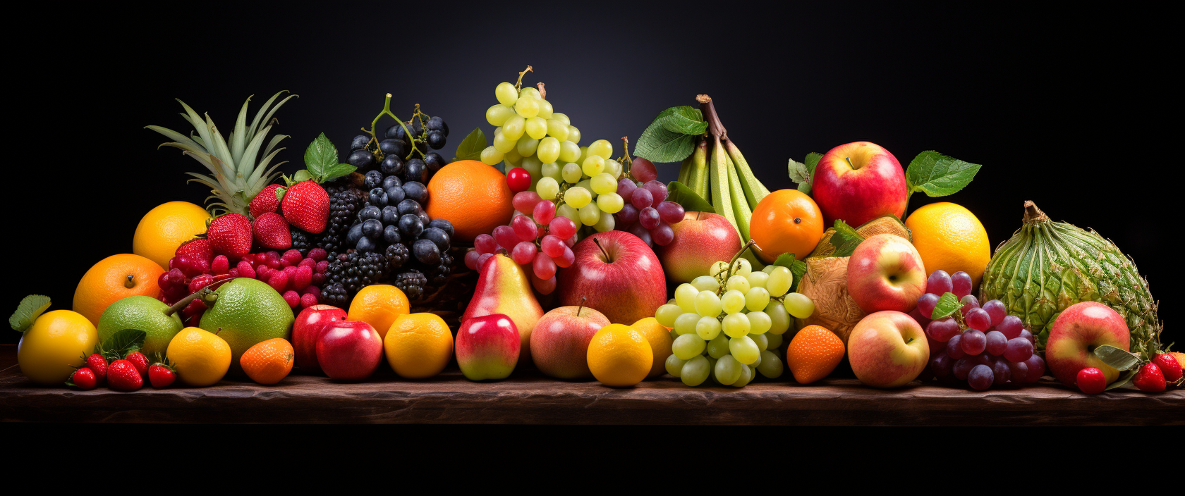 Colorful fruits diagram for nutritional awareness