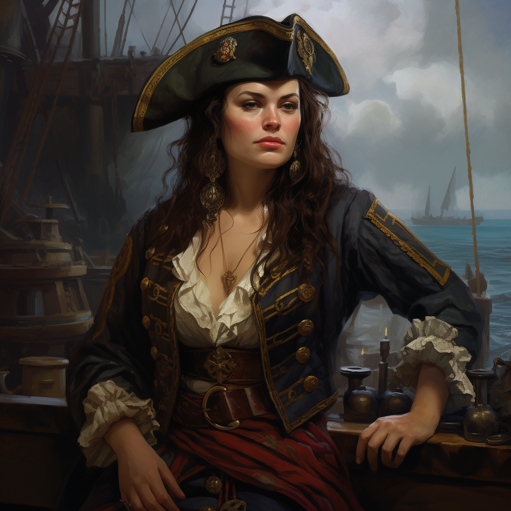 Frumpy pirate woman illustration