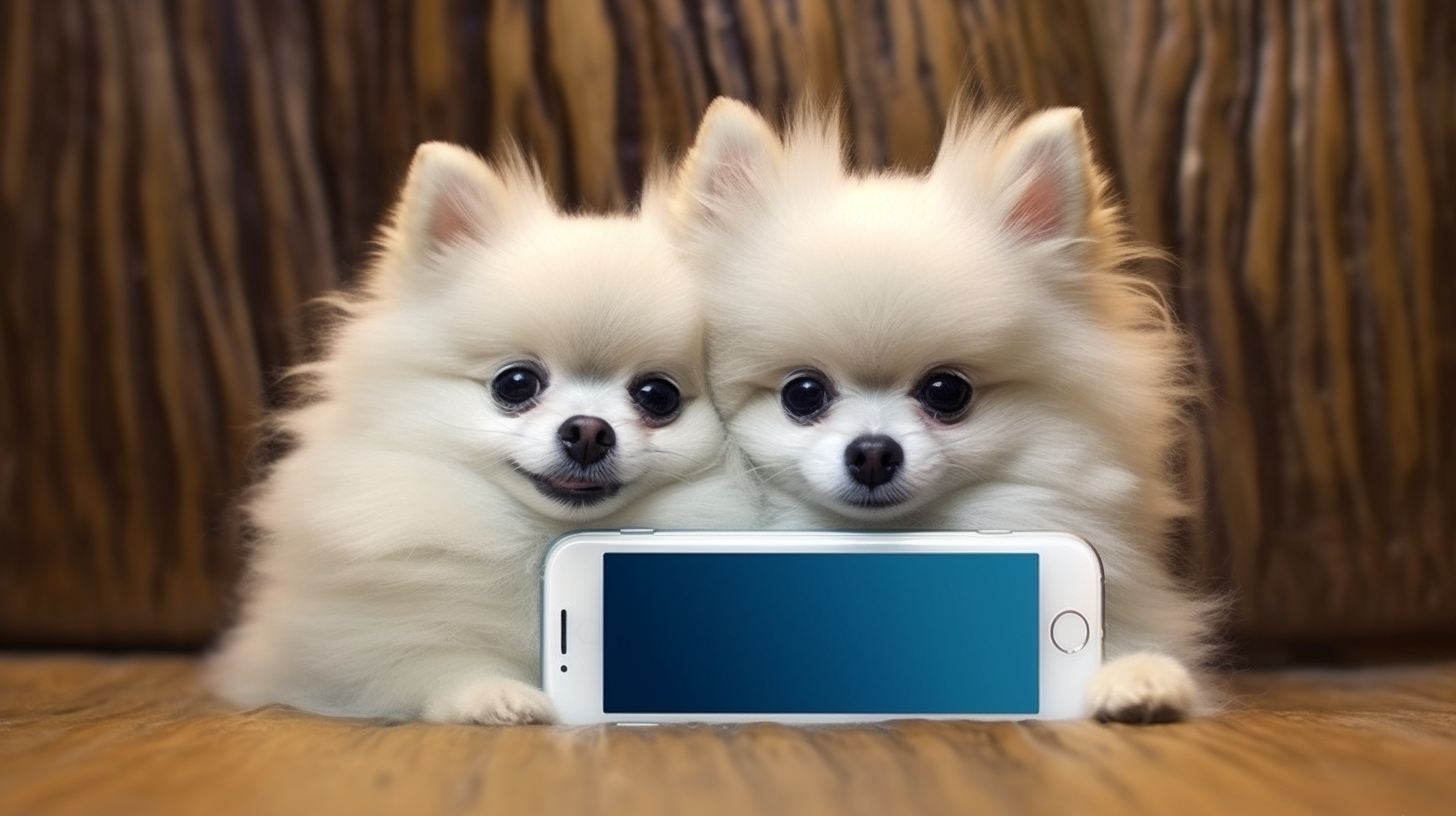 Pomeranian dogs frustrated with slow WiFi connection [Max 6 words]