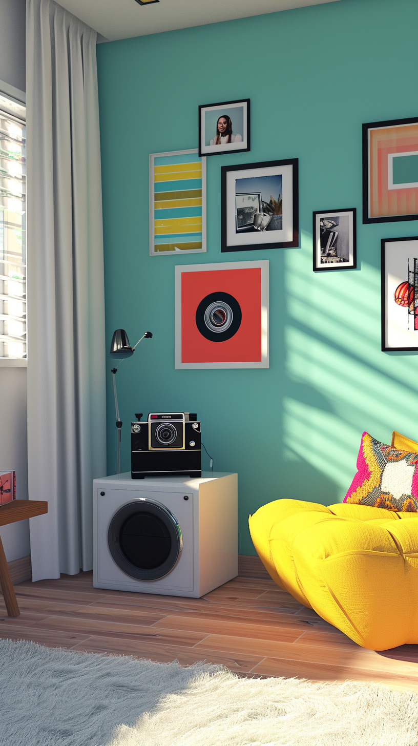 Fujifilm Instax Camera in Retro Room