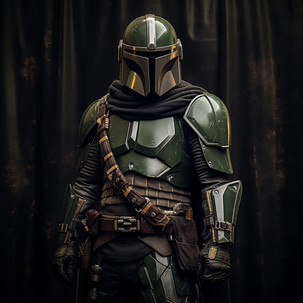 Mandalorian cosplay in full body suit