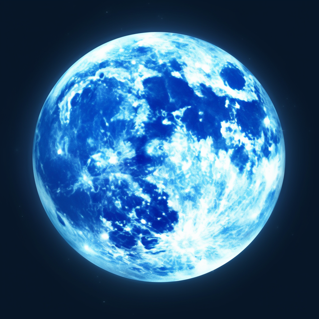 full moon in blue sky