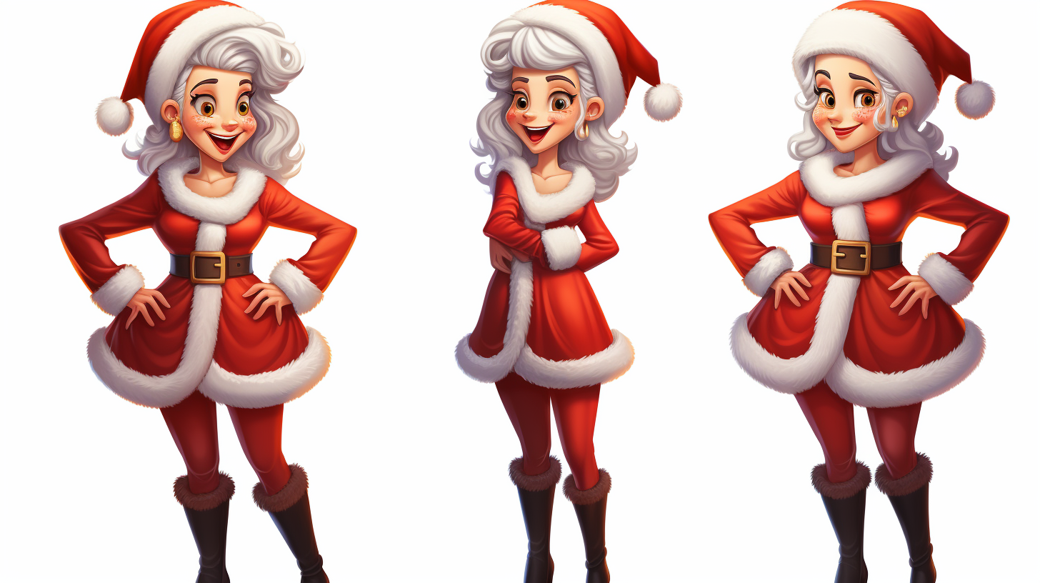 Joyful female in Santa costume