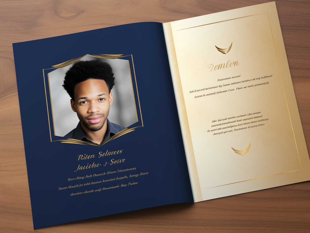 Biracial man in formal funeral program