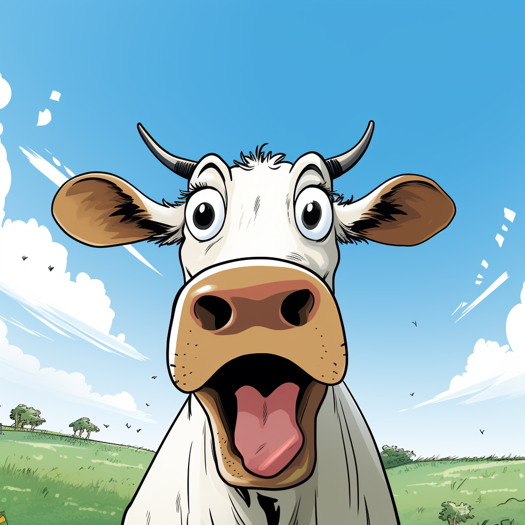 Funny cow cartoon image