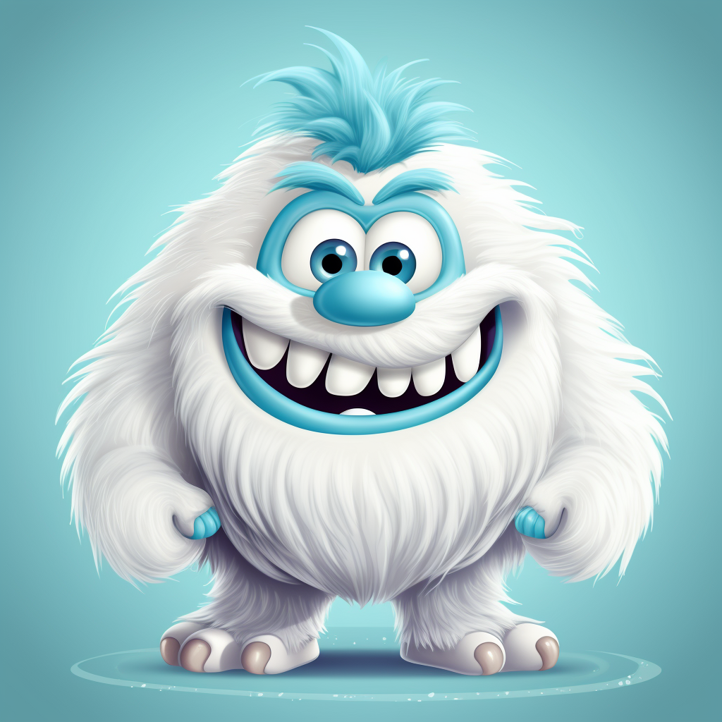 Cute and Funny Cartoon Yeti Monster