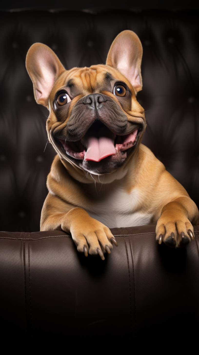 Funny French Bulldog doing something adorable