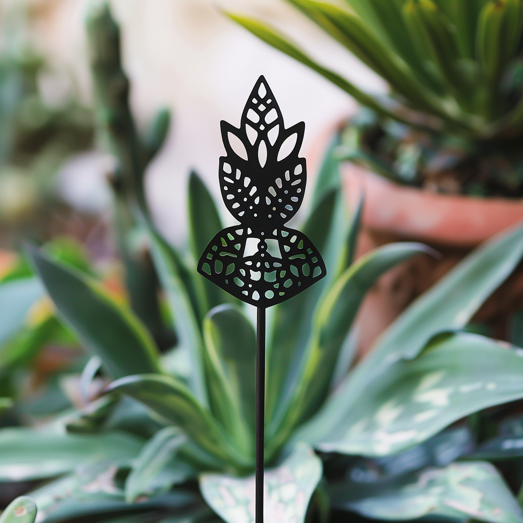 Minimalist metal garden stake design