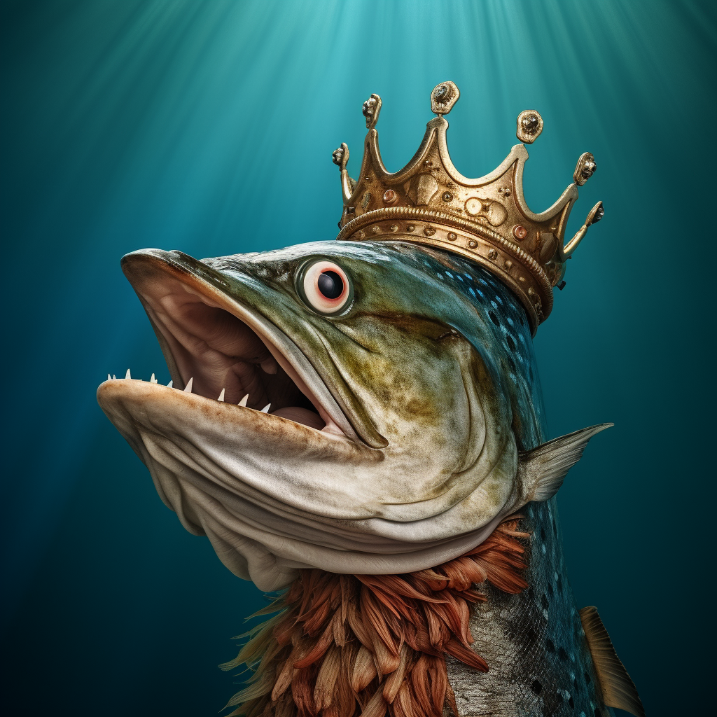 Amusing king mackerel fish illustration