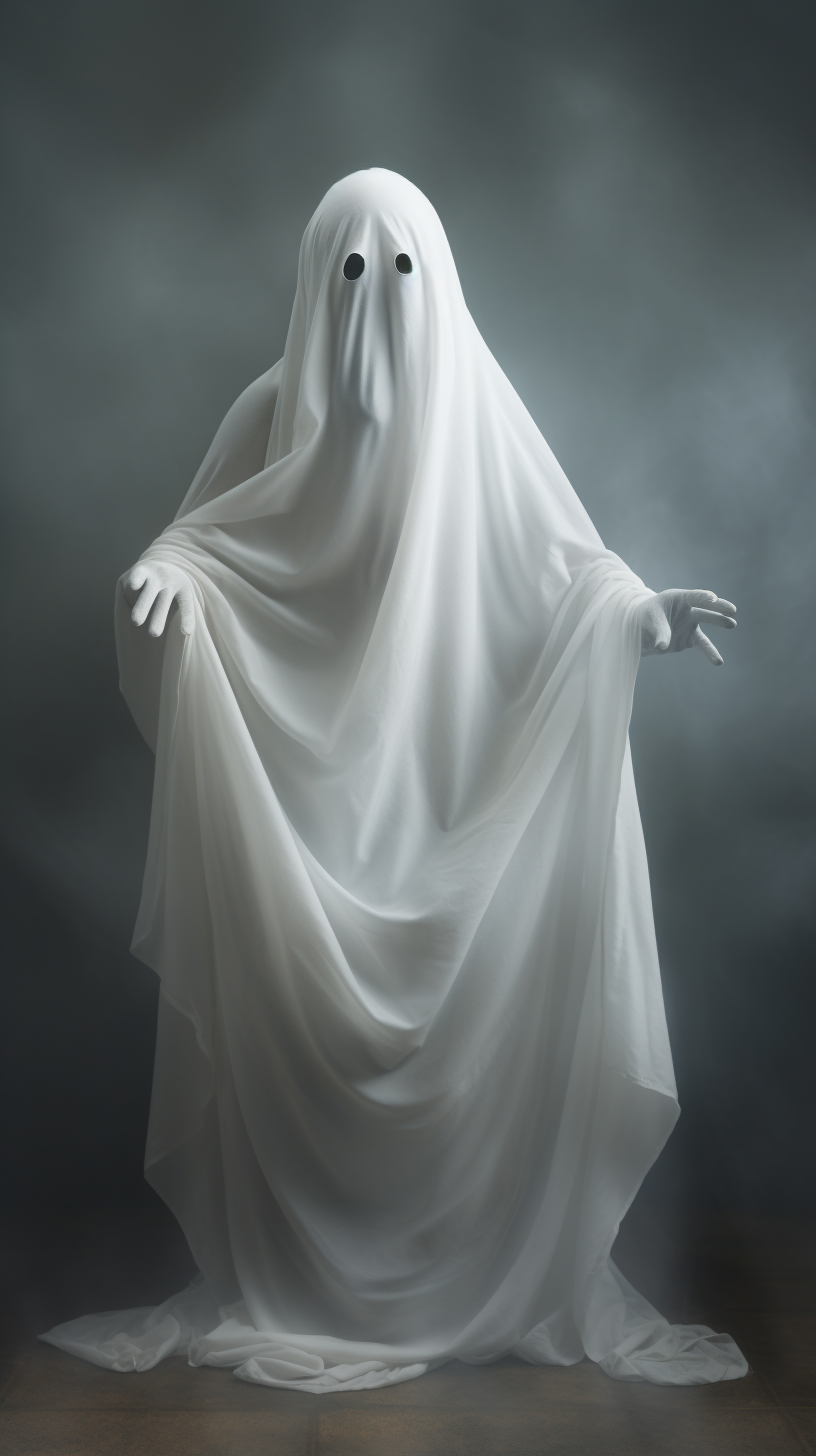 Funny man in ghost costume