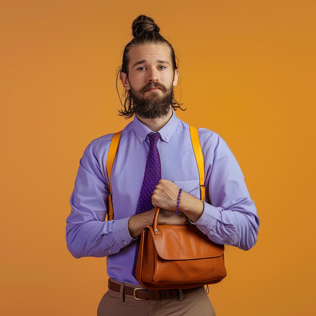 Man with Purse & Man Bun