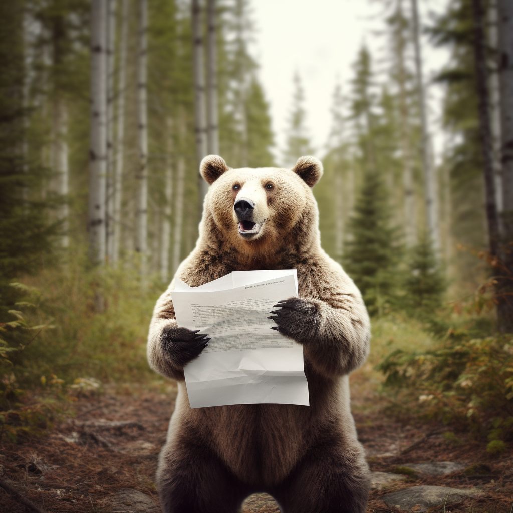 Funny meme bear holding paper with  BERA