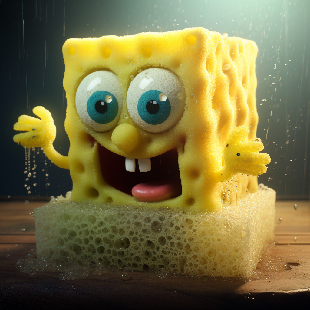 Funny sponge displaying great humor