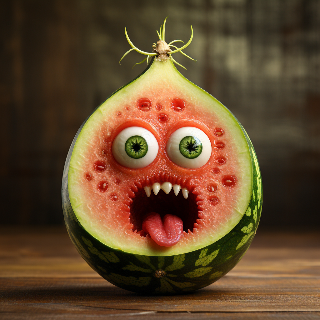 Funny watermelon with unique features