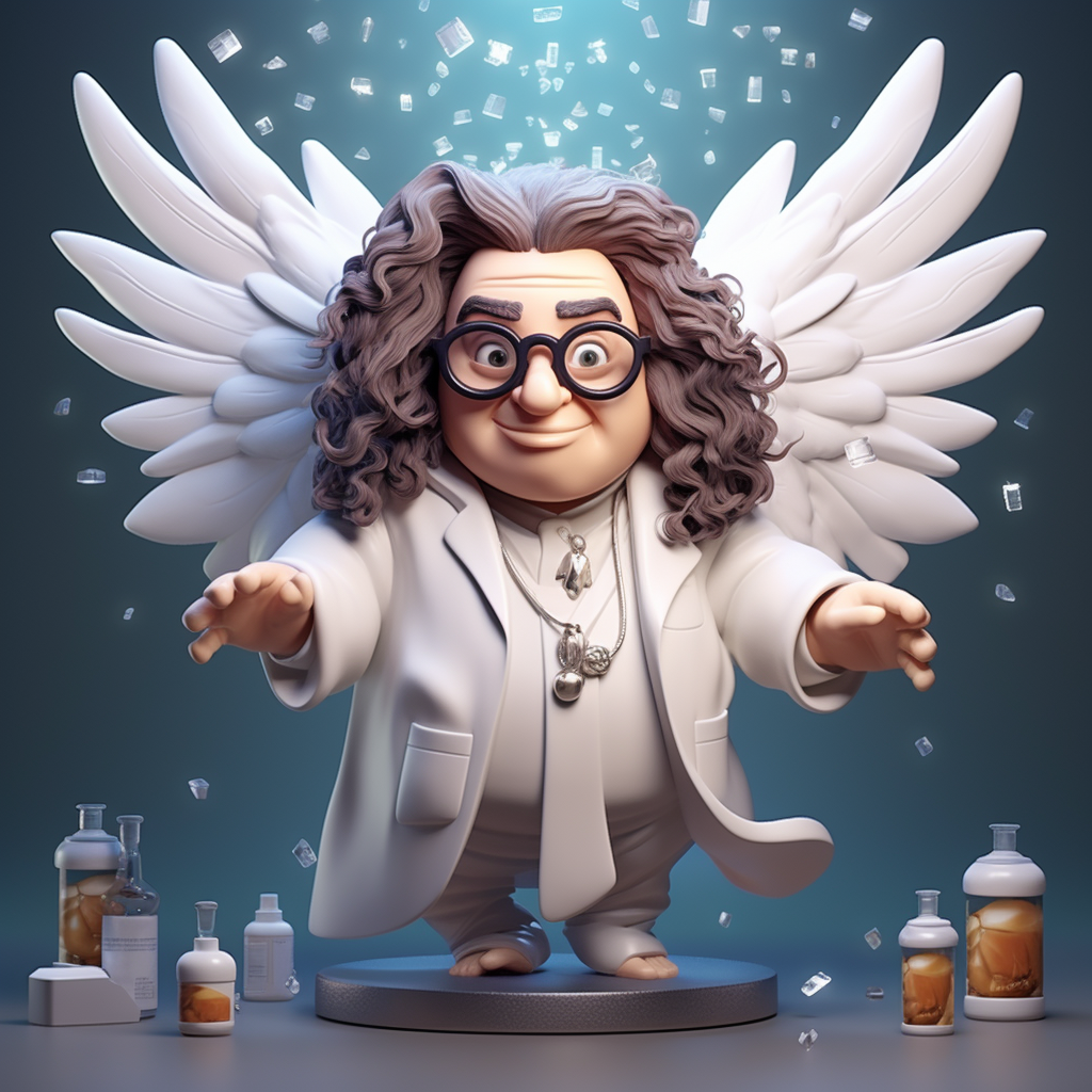 Funny Pharmacist with Angel Wings