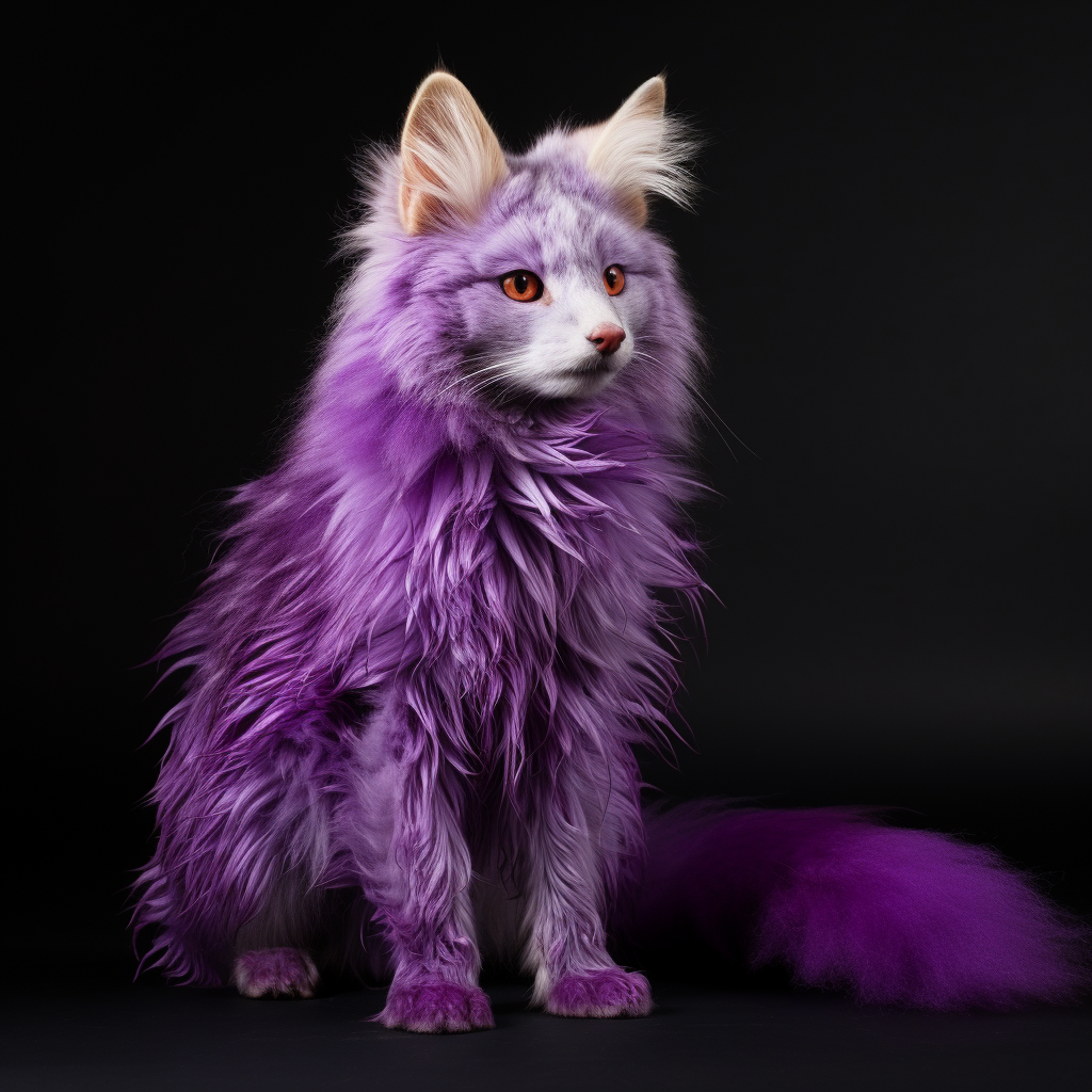 Purple fur-covered body in medieval market