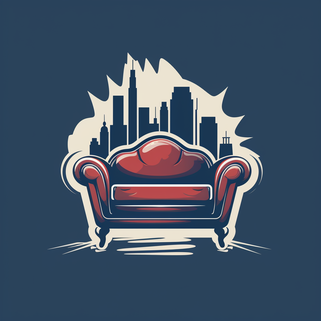 Logo of furniture dumping off skyscraper