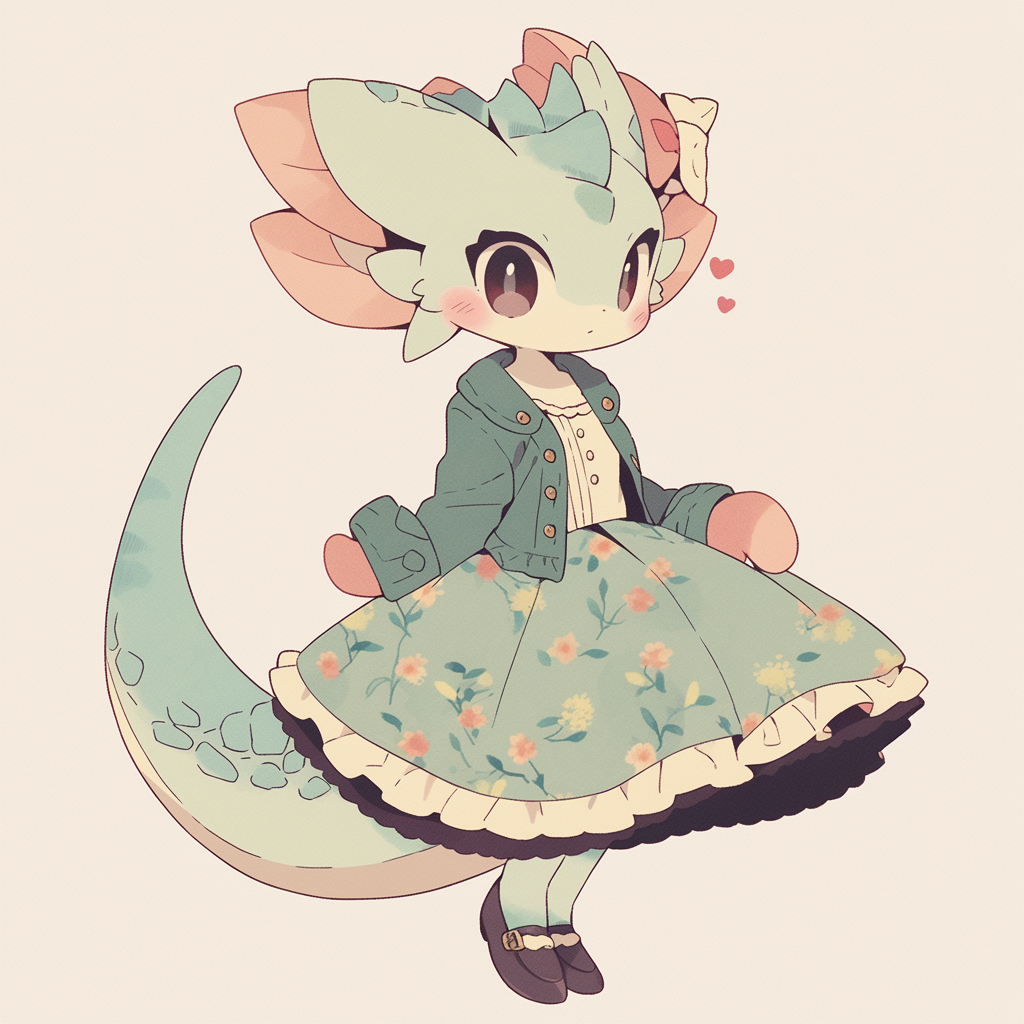 Cute furry female lizard anthro