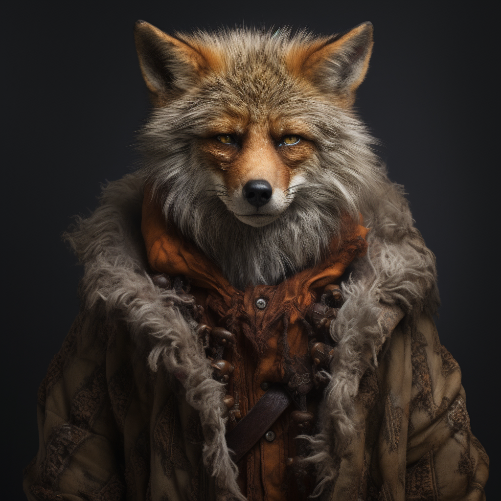 Furry human fox portrait