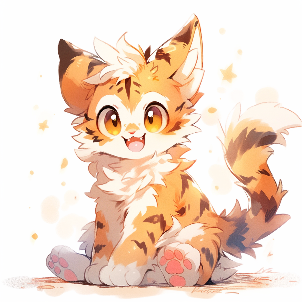 Cute furry kitten with a smile