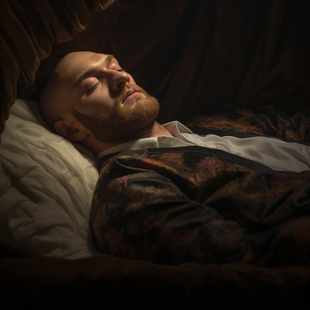 Tyson Fury peacefully sleeping in a coffin