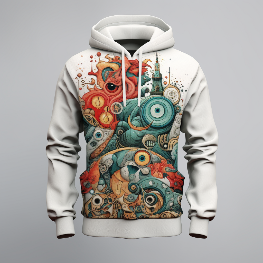 Stylish futuristic design hoodie attire.