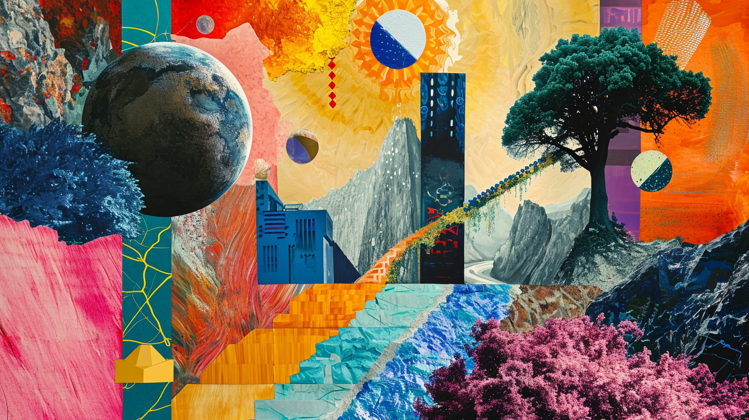 Vibrant Symbolic Future Collage