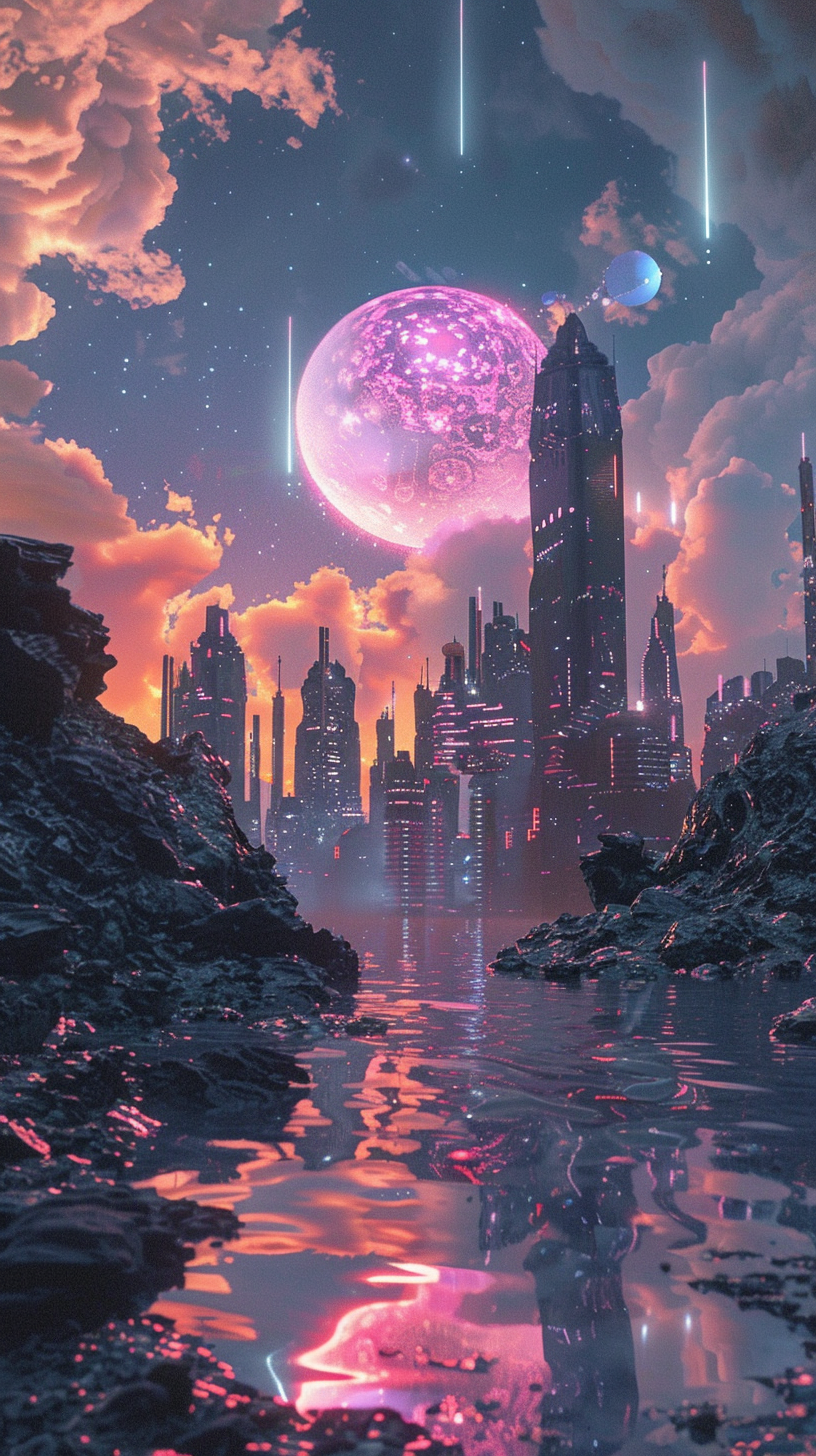 futuristic world landscape AR