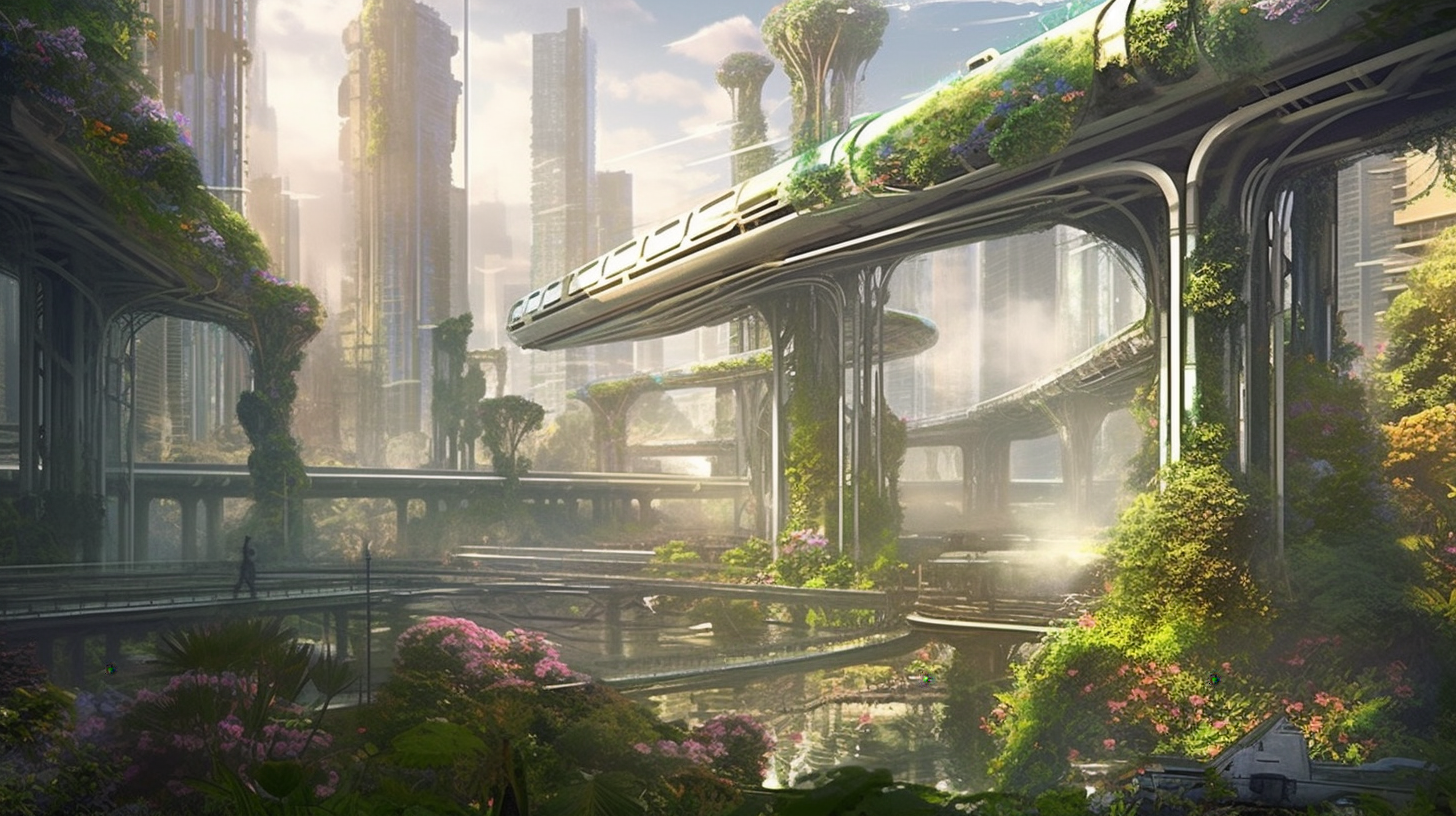 Illustration of a Futuristic Metropolis