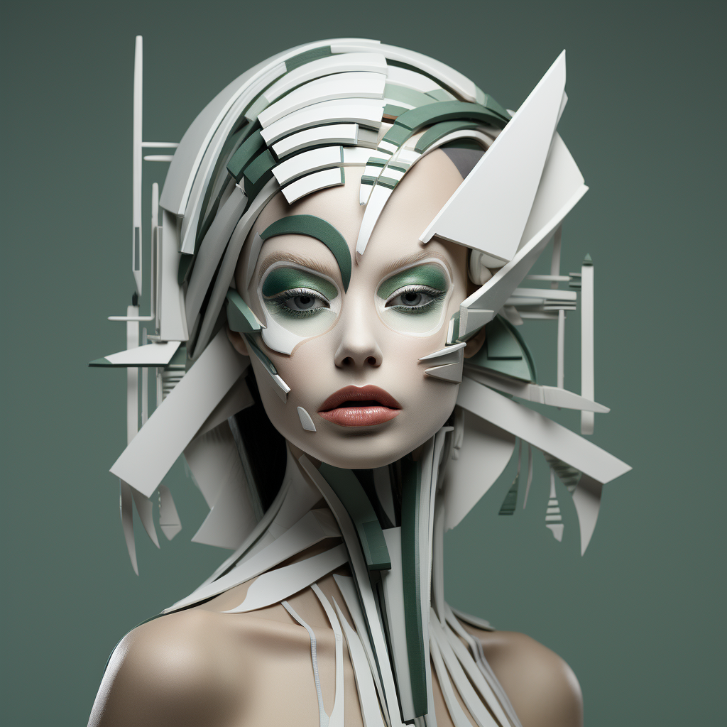 Futurist Supermodel Face Abstract Prairie Headpiece