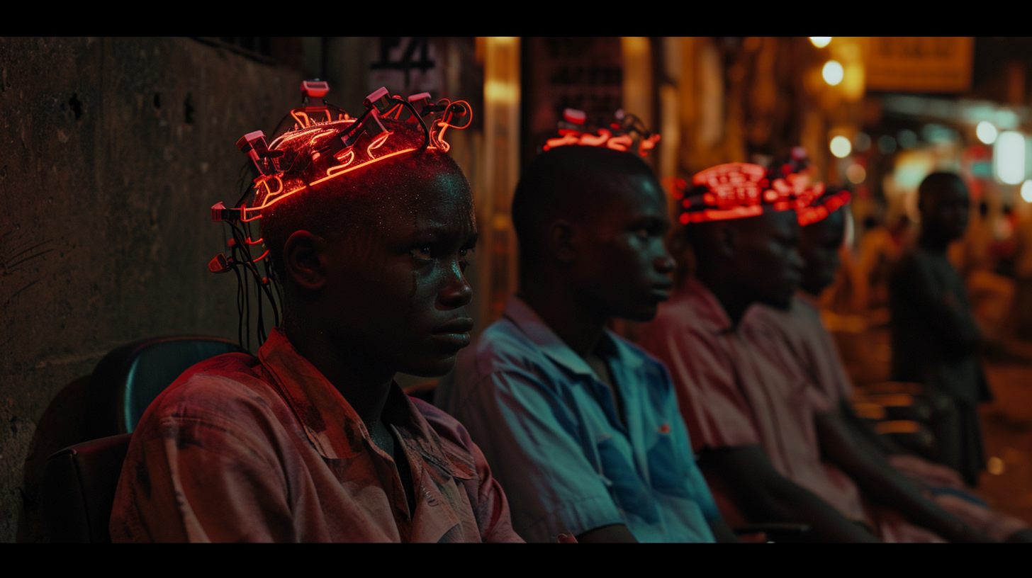 African Barbershop with Nigerian Teenagers in 2300