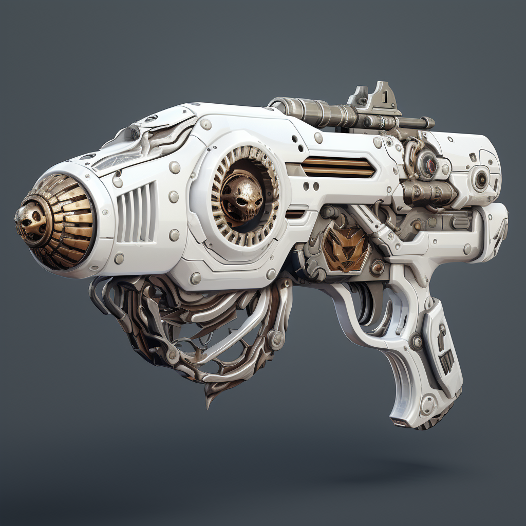 Futuristic Angel Submachine Gun Concept Art