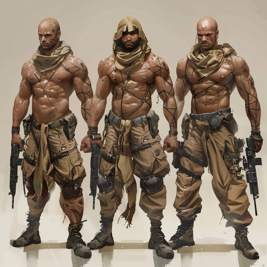 Short Muscular Arabic Soldiers