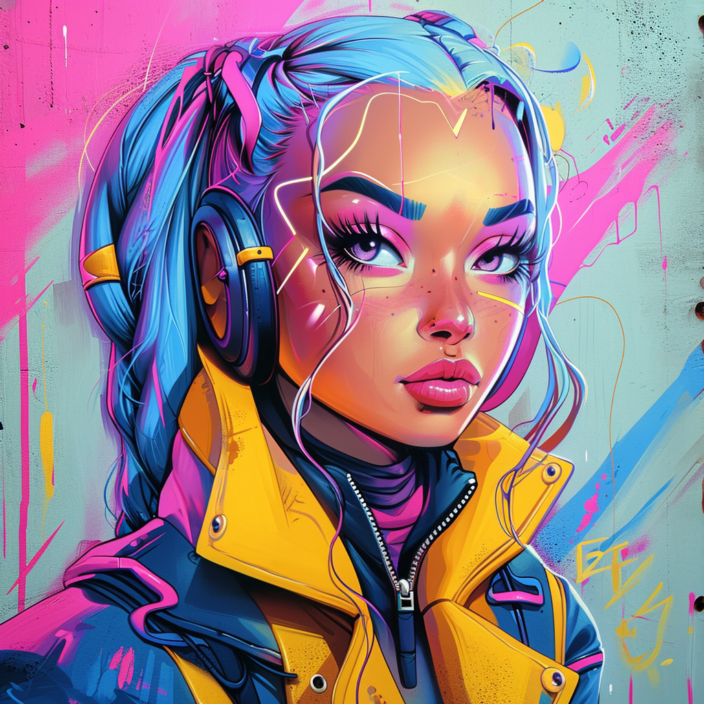 Futuristic Barbie Graffiti Style