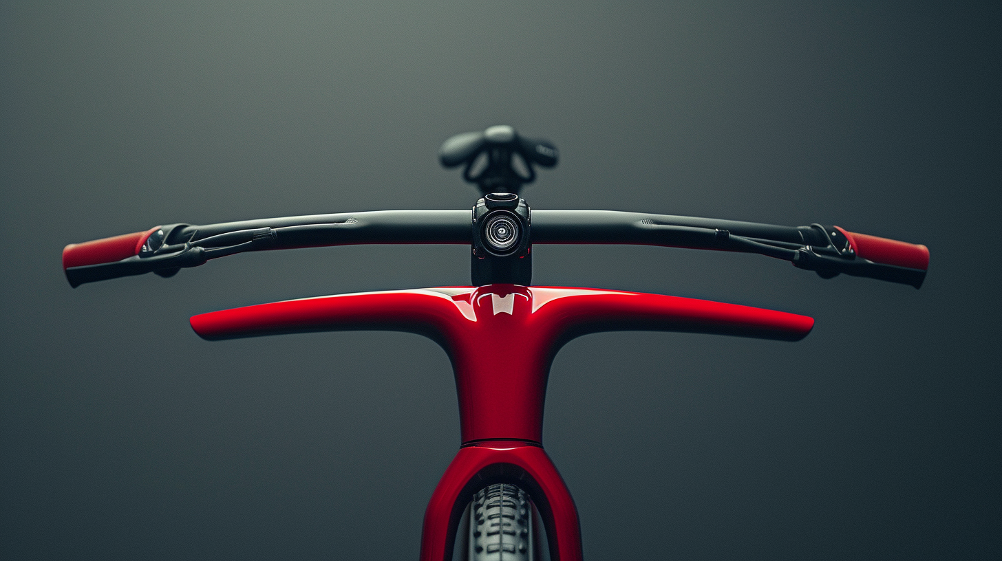 Red color futuristic bicycle handle