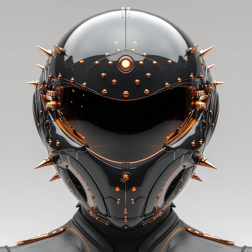 Gothic-style futuristic bike helmet with spikes