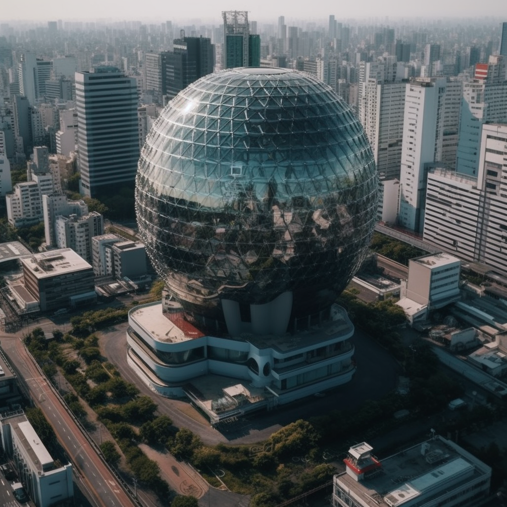 Futuristic Building in Japan City