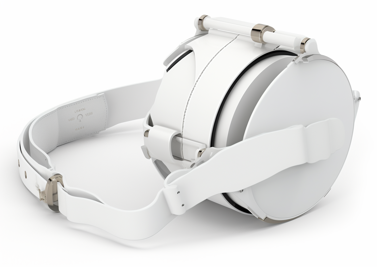 Futuristic classic white case with detachable strap