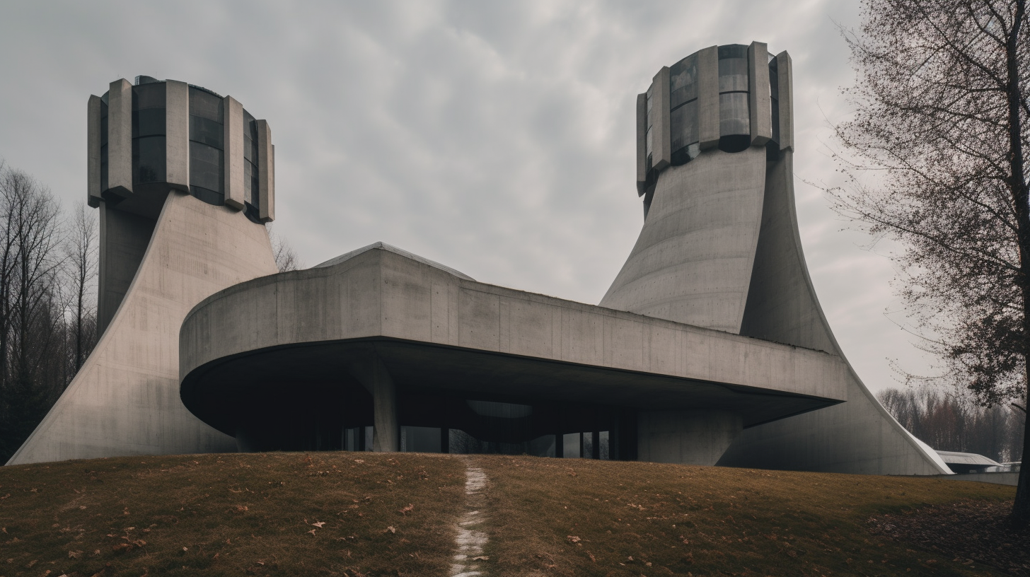 Futuristic concrete church