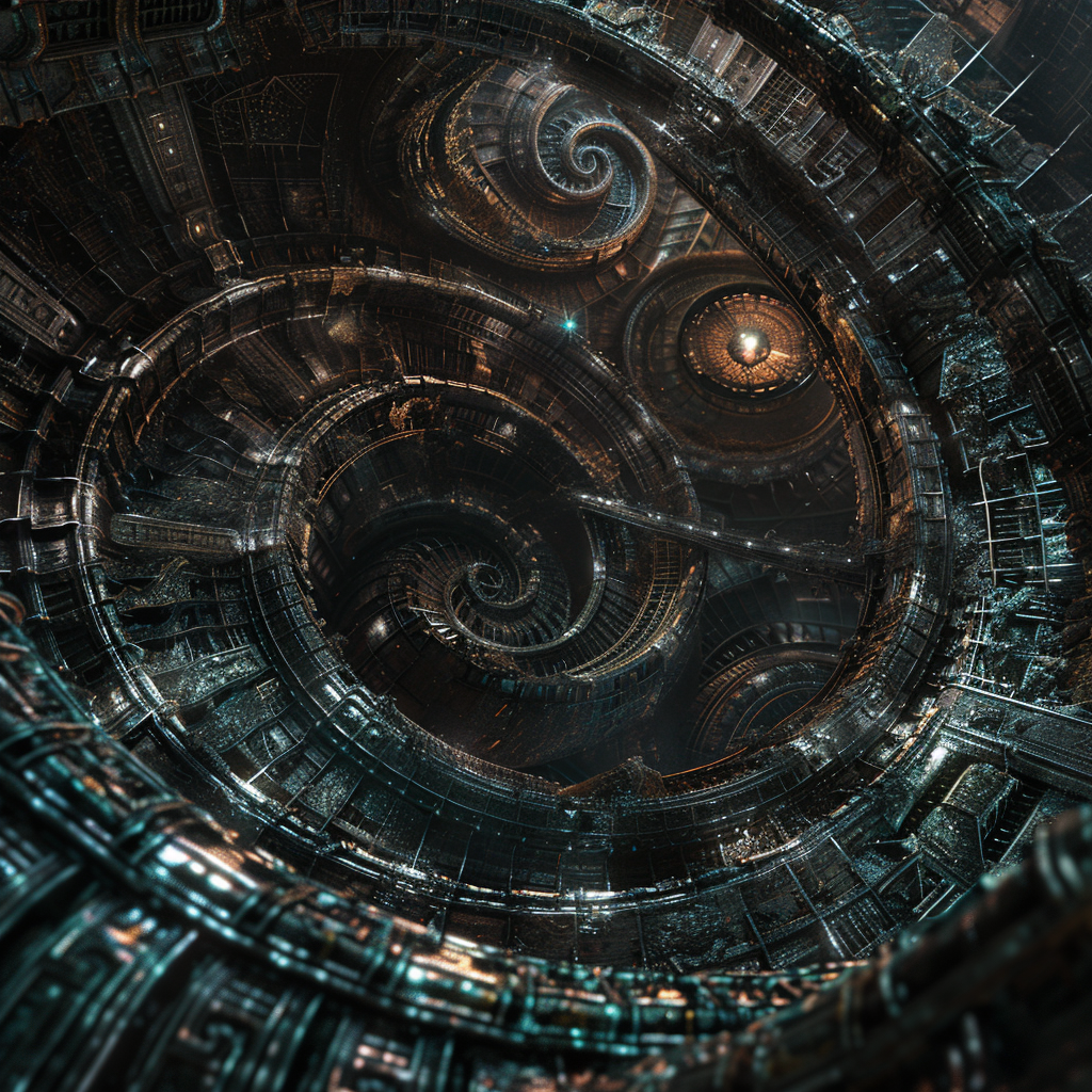 Futuristic Dark Energy Tendrils Spiral