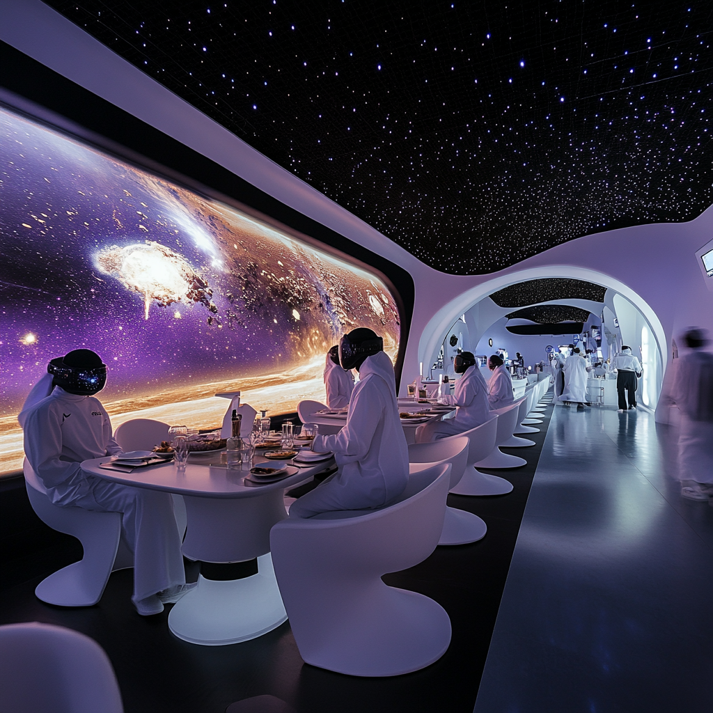 Futuristic Dining Saudi People Exhibition