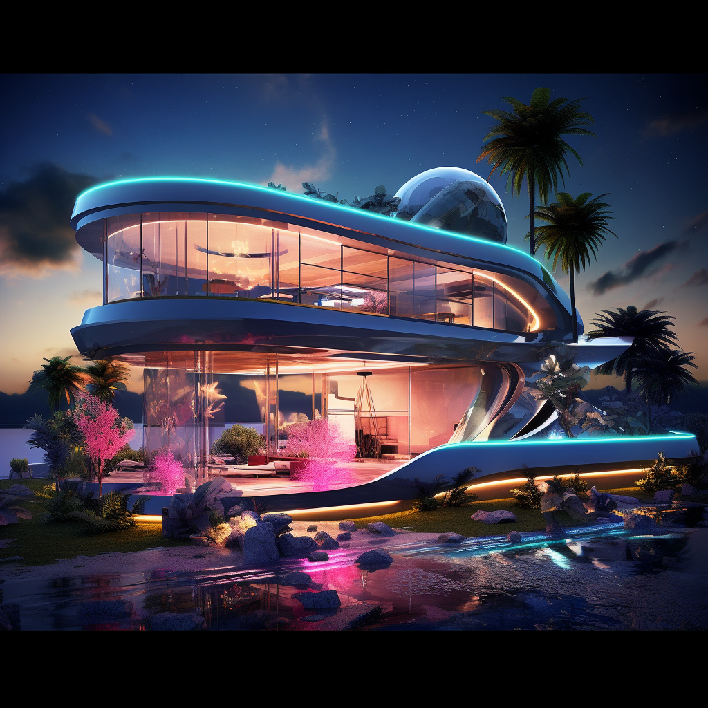 Futuristic Electromagnetic Home in Cyber City