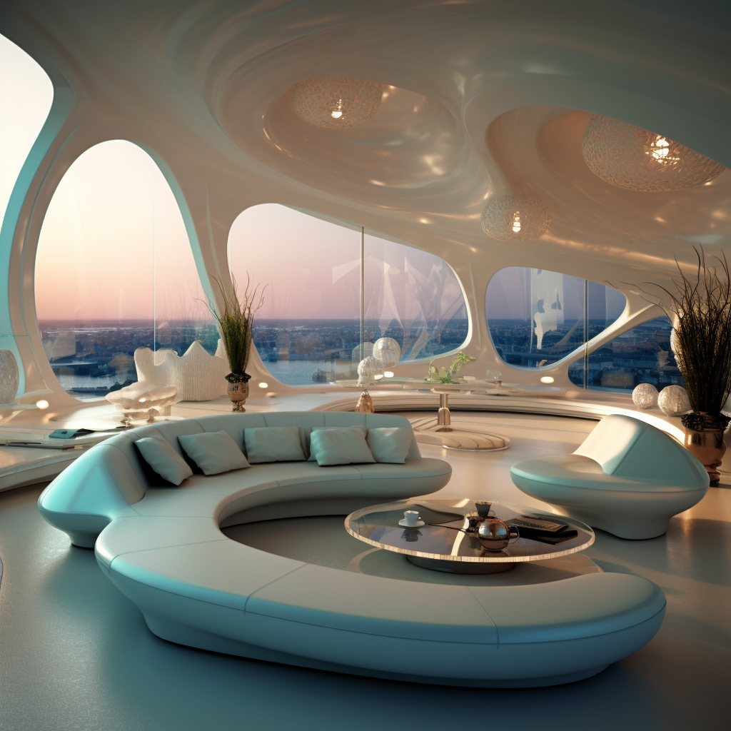 Elegant futuristic living room design