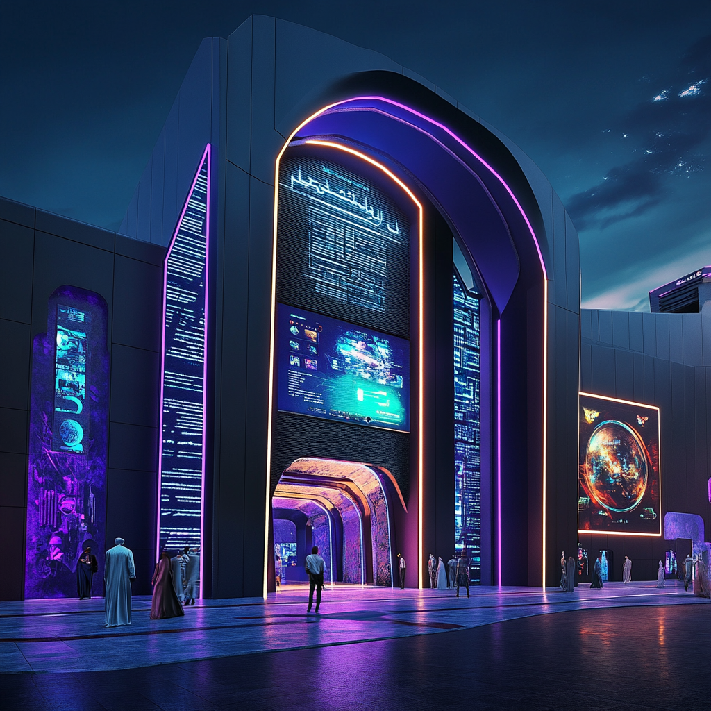 futuristic esports museum entrance design