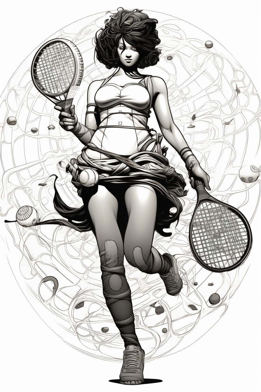 Dynamic Futuristic Tennis Player Image