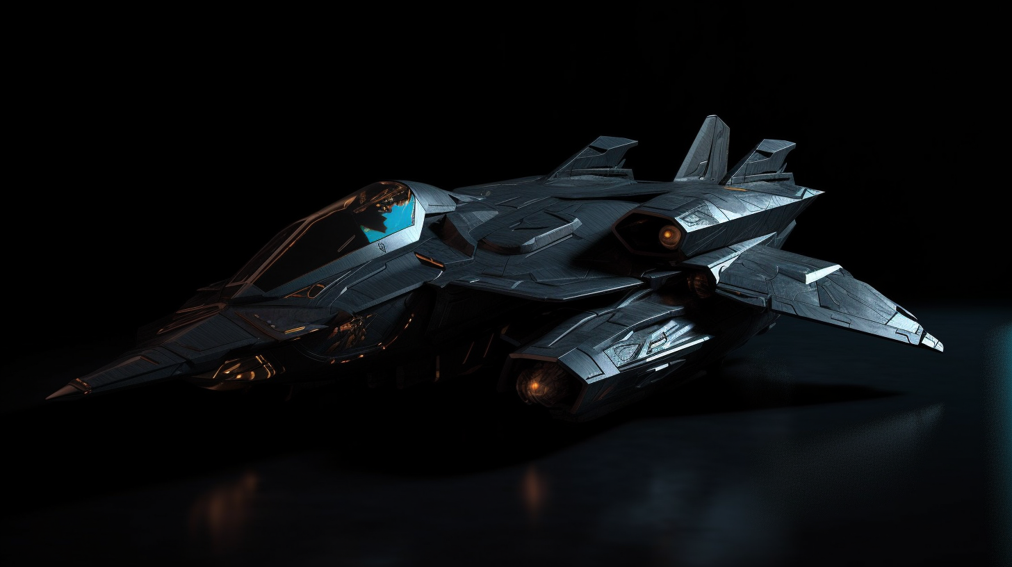 Futuristic Fighter Dark Background