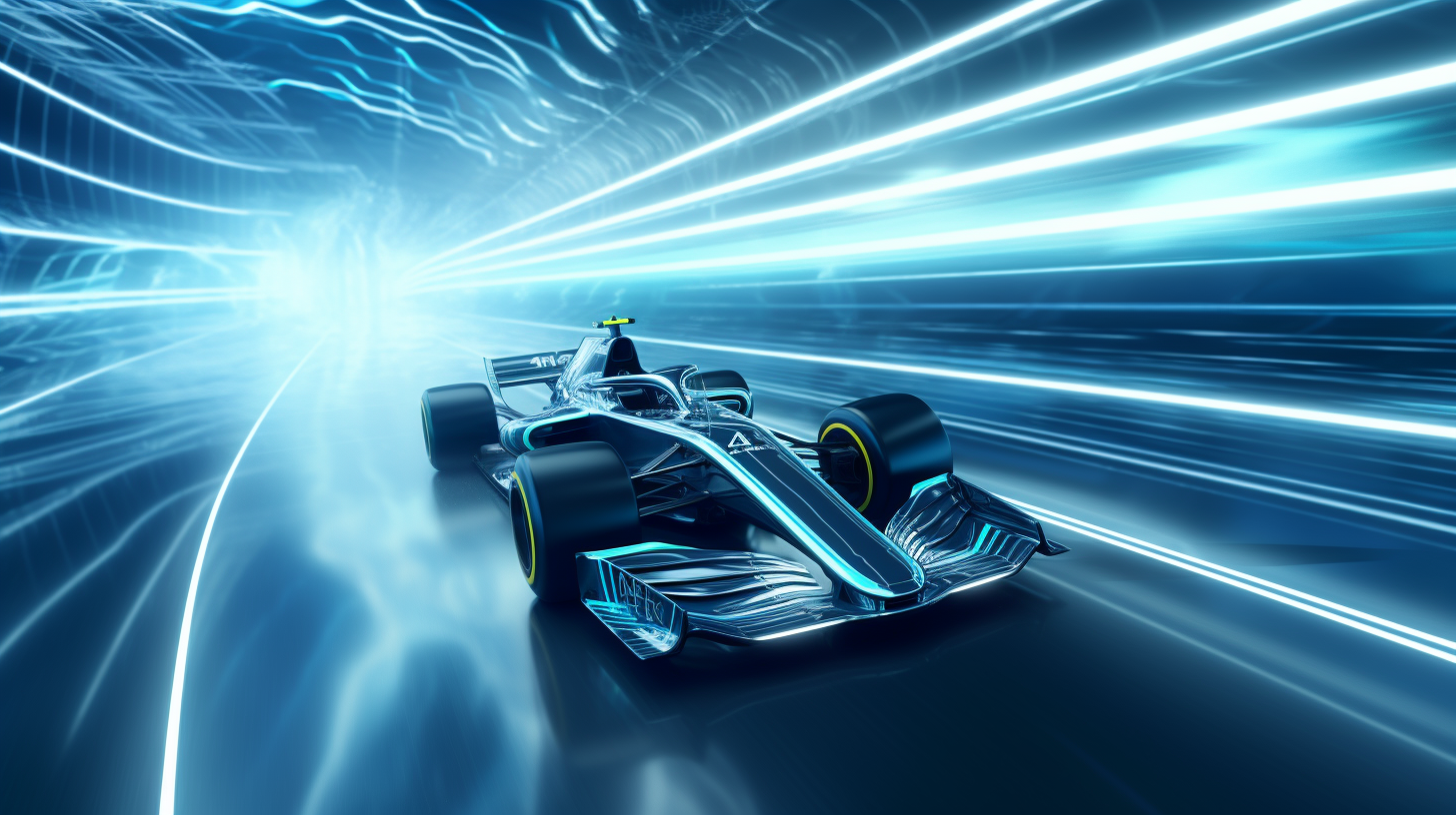 Futuristic Formula One Car on Racetrack